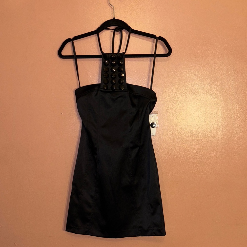NWT TOPSHOP BLACK HALTER DRESS SZ 8